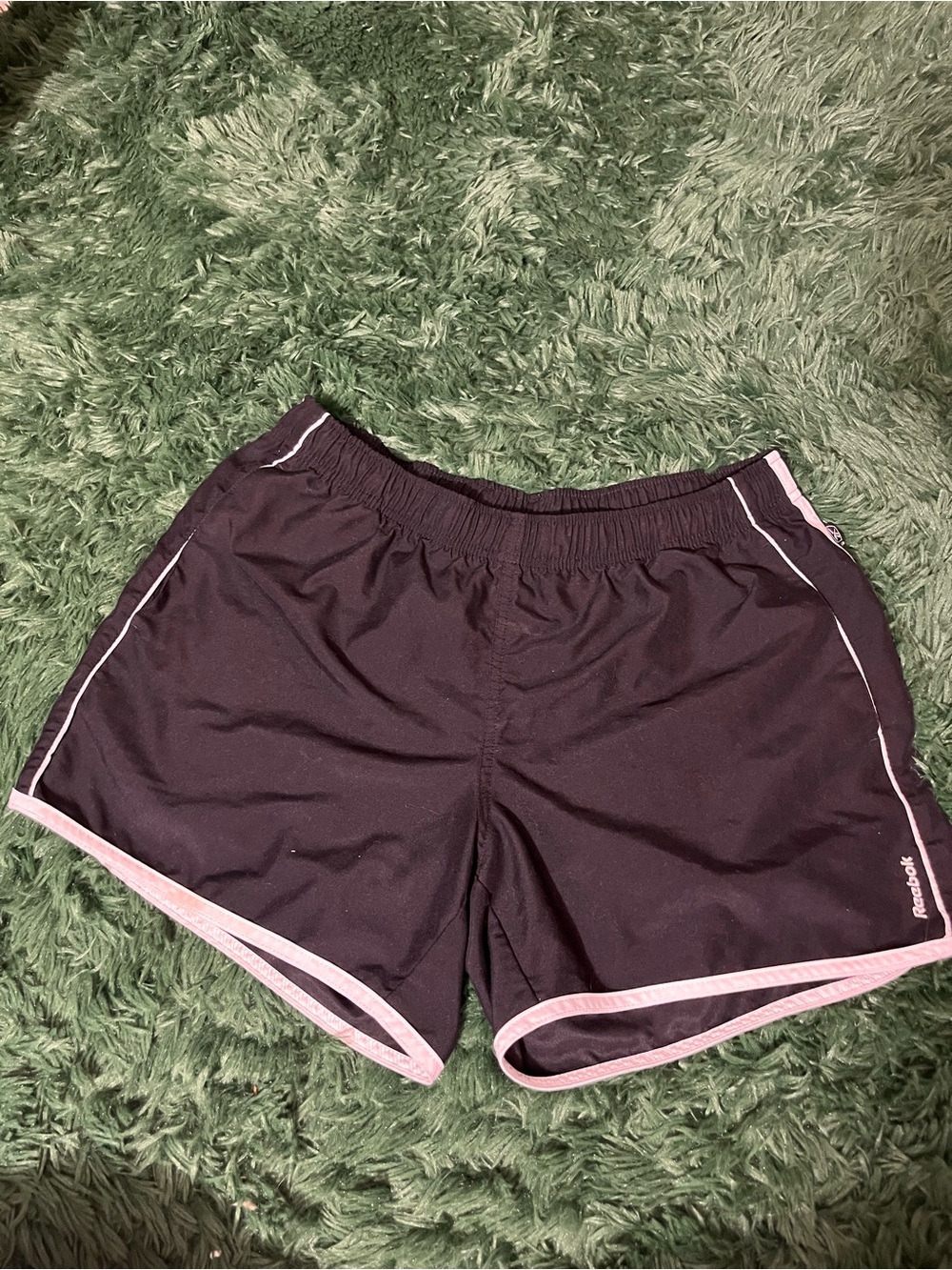 Reebok Black Athletic Shorts with White Trim